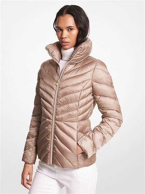 michael kors packable down jacket xl|Michael Kors reversible puffer jacket.